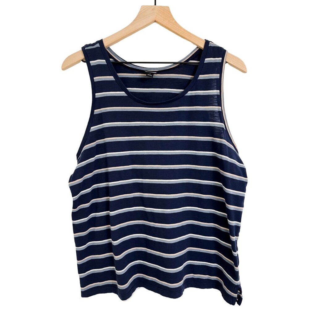 Patagonia Mainstay Tank Top - Navy Blue Stripe – Women’s Large